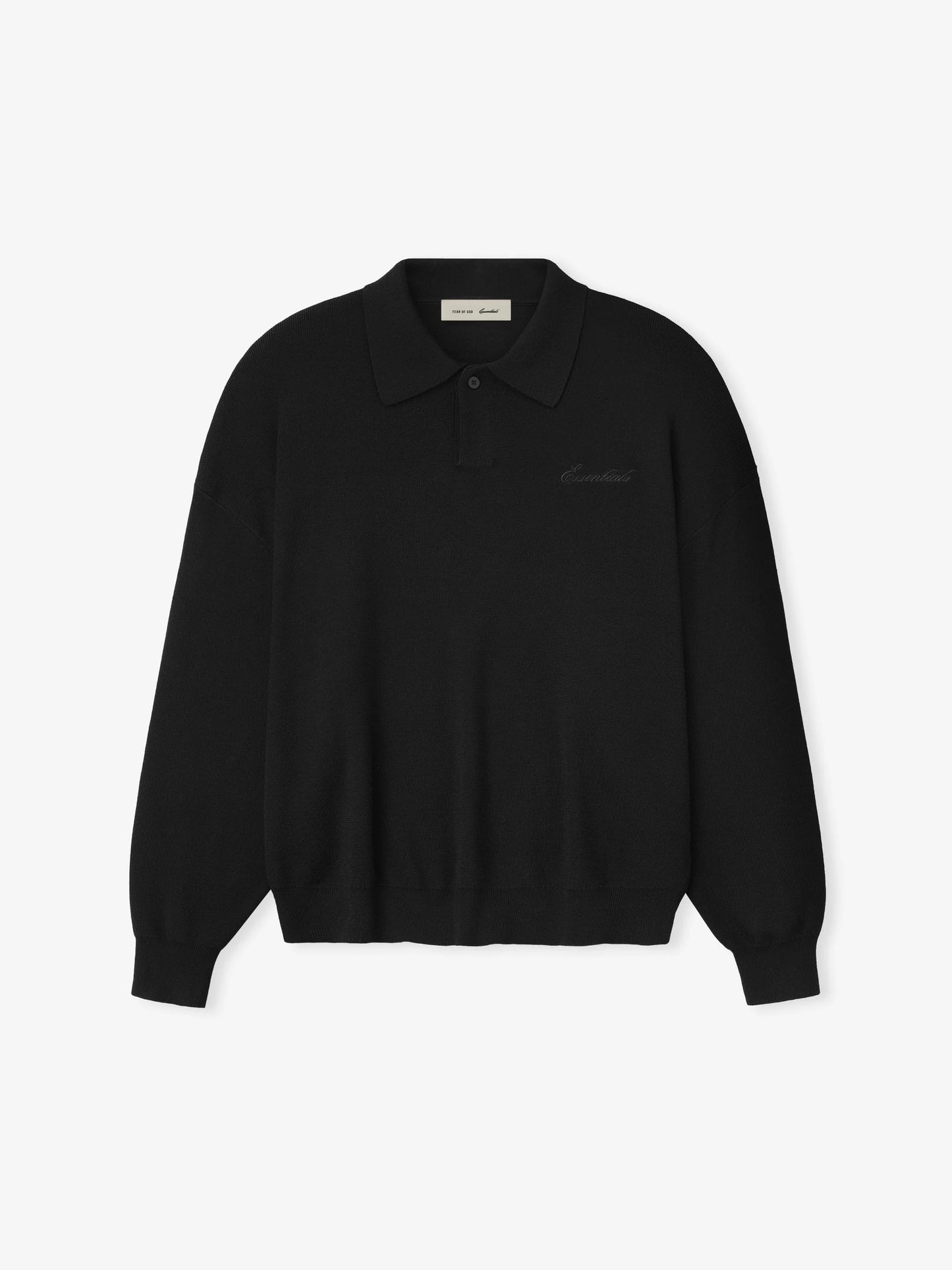 Fear of God Essentials "Signature 90's Knit Polo" Mens - Vintage Black