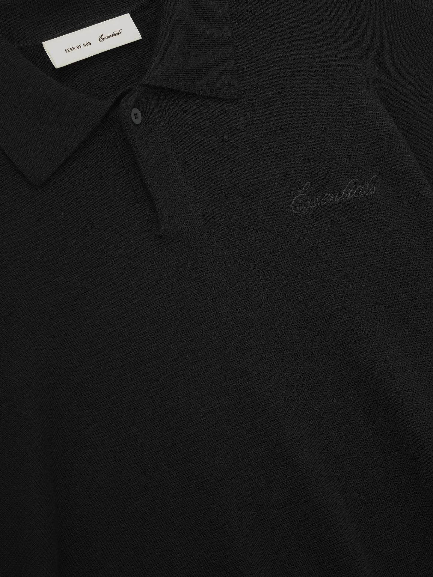 Fear of God Essentials "Signature 90's Knit Polo" Mens - Vintage Black