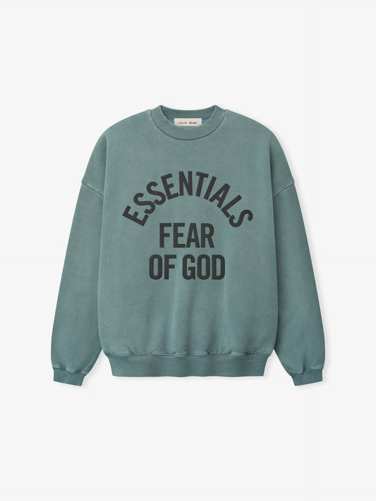 Fear of God Essentials "Campus 90'S Crewneck Sweatshirt" Mens- Faded Coastal