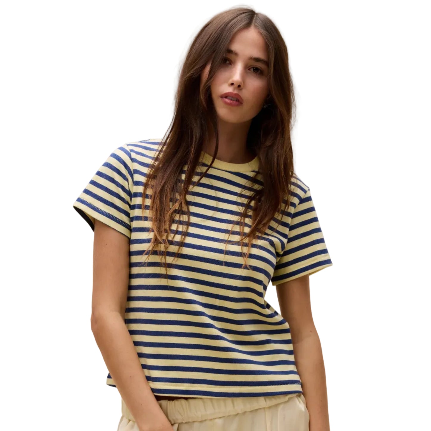 Daydreamer "Stripe Vintage Tee" Womens - Yellow Mist Stripe
