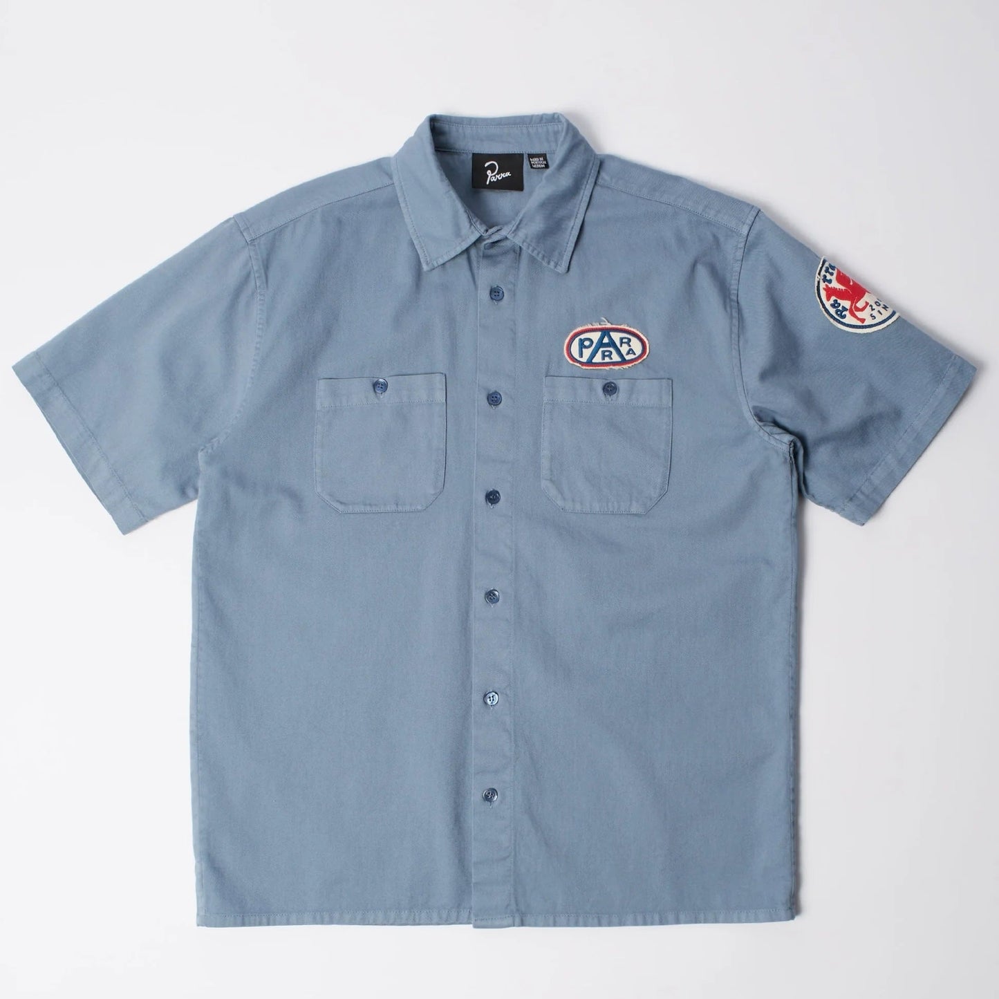 Parra "Gas Station Short Sleeve Shirt" Mens - Blue