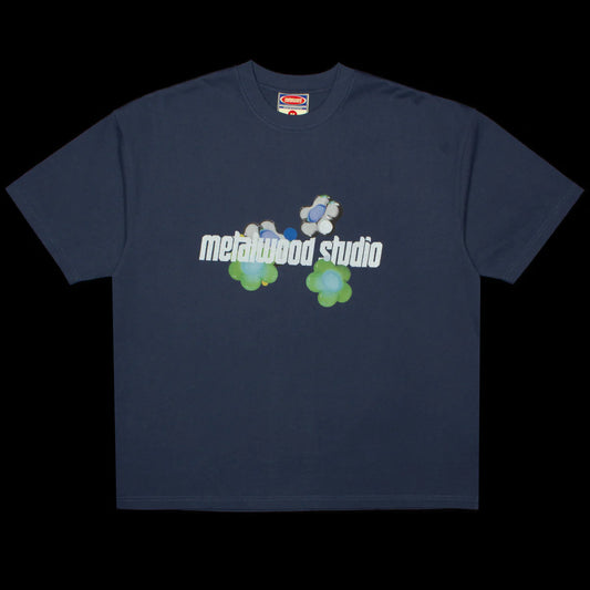 Metalwood Studio "Metal Flower T-Shirt" M - Navy