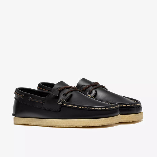 Clarks "Godney Boat" Womens - Black Leather