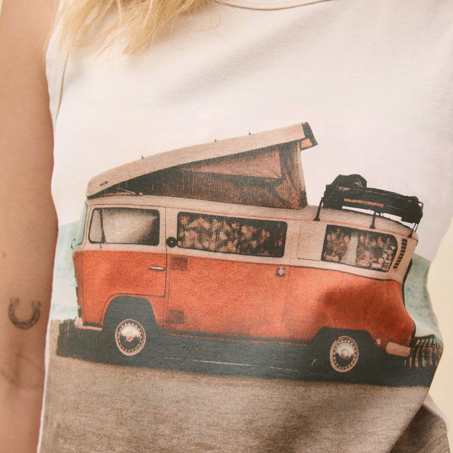 Daydreamer "Beach Camper Shrunken Tank" Womens - Dirty White