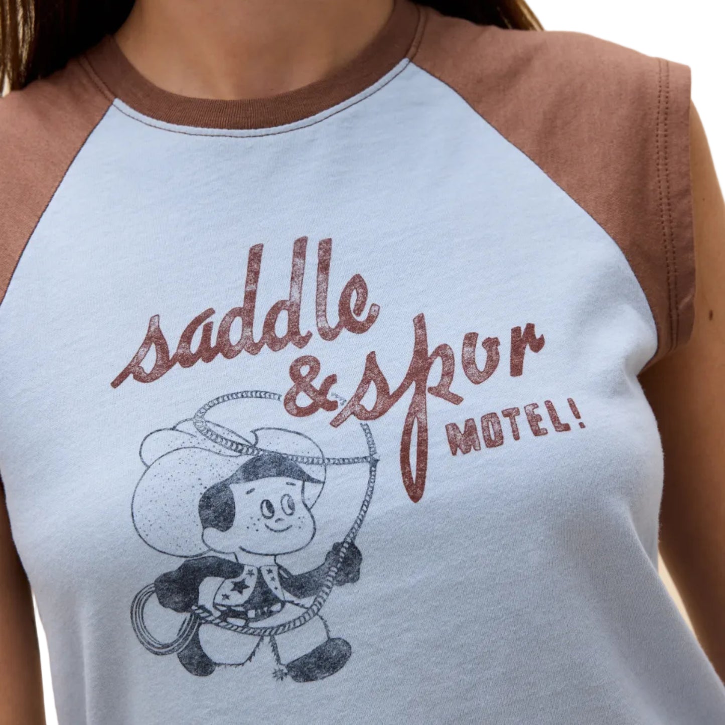 Daydreamer "Saddle & Spur Motel Raglan Tank" Womens - Sky Way Combo
