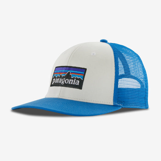 Patagonia "P-6 Logo Trucker Hat" - White / Vessel Blue