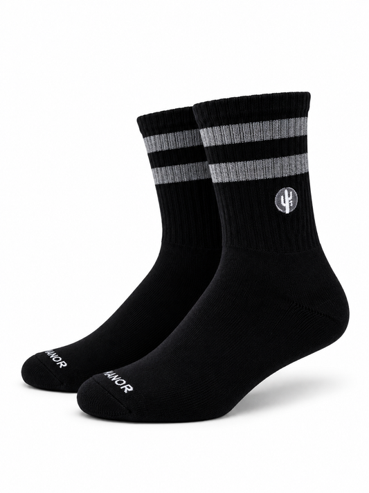 Manor "Striped Campus Sock" - Black / 3M Reflective