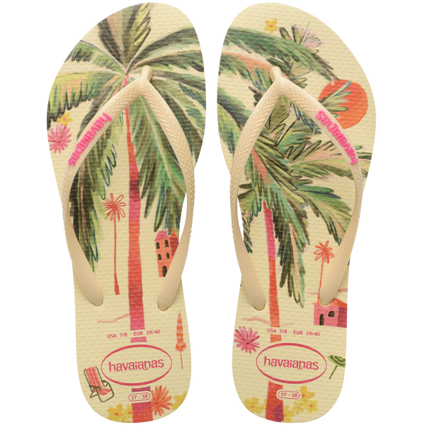 Havaianas "Summer Bliss Slim Flip Flops" Womens - Buttercream