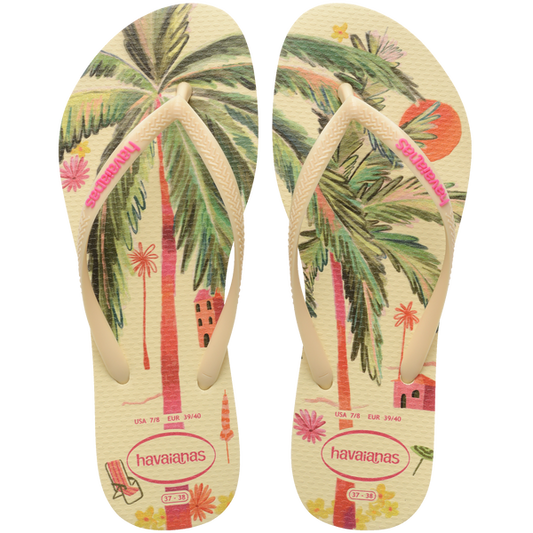 Havaianas "Summer Bliss Slim Flip Flops" Womens - Buttercream
