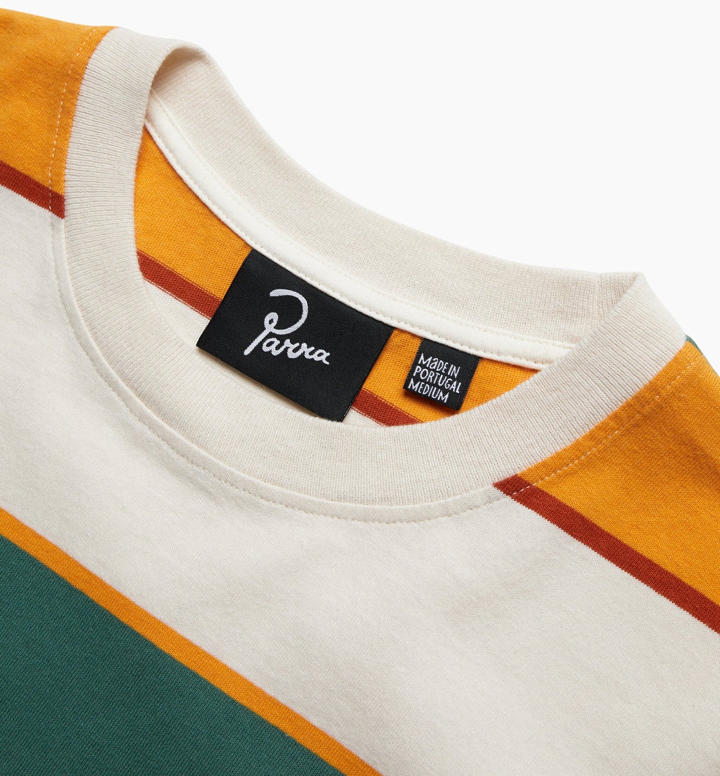 Parra "Fast Food Logo Striped Tee" M - Burned Yellow