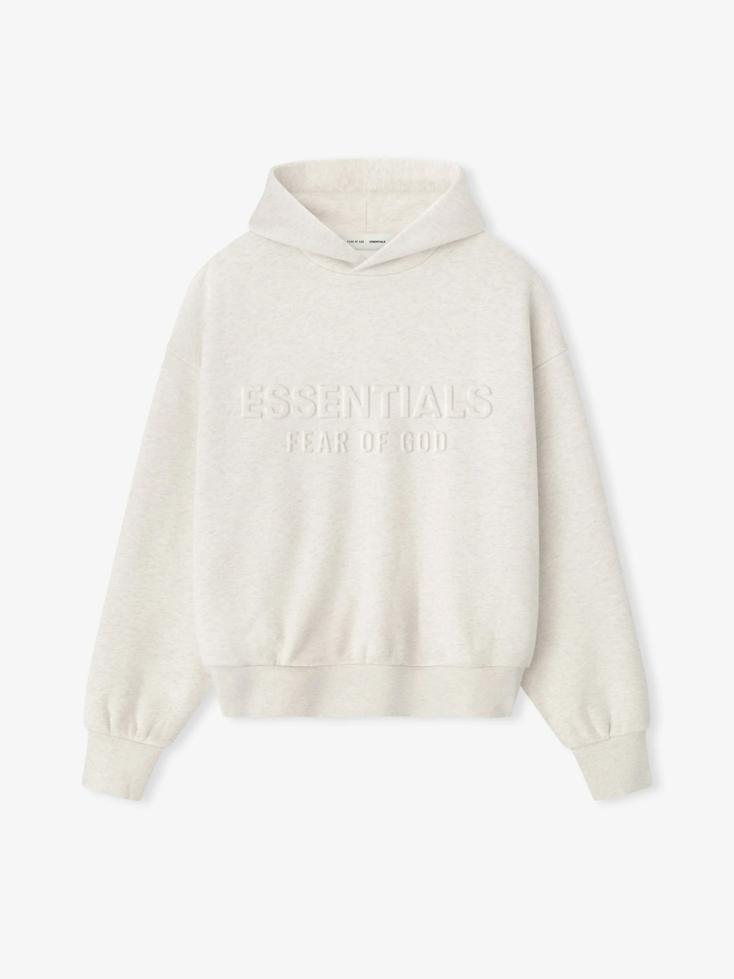 Fear of God Essentials "Embossed Essentials Classic Hoodie" M - Oatmeal Heather