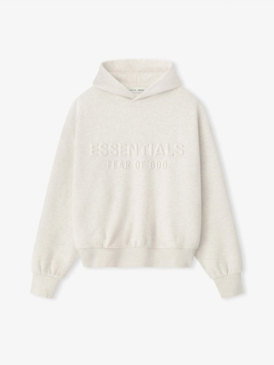 Fear of God Essentials "Embossed Essentials Classic Hoodie" M - Oatmeal Heather