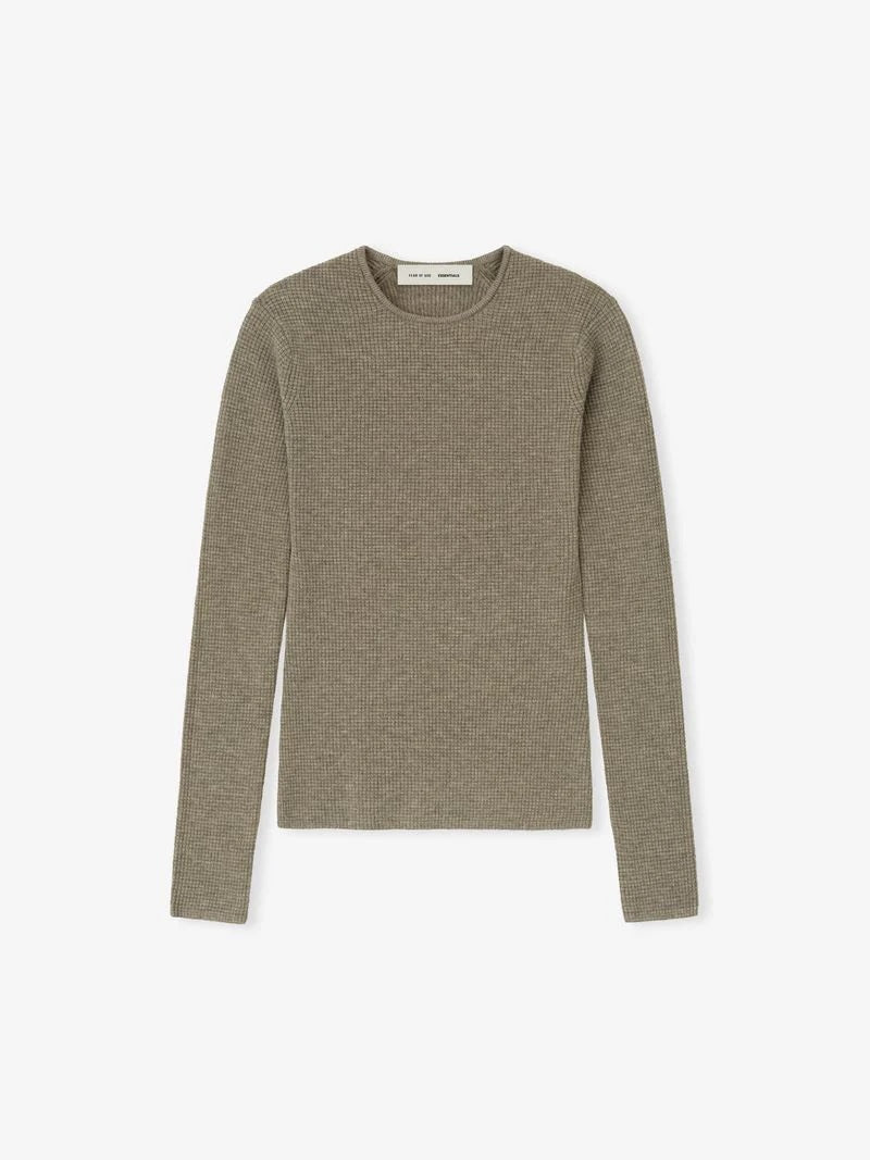 Fear of God Essentials "Waffle Long Sleeve Top" W - Homestead Heather