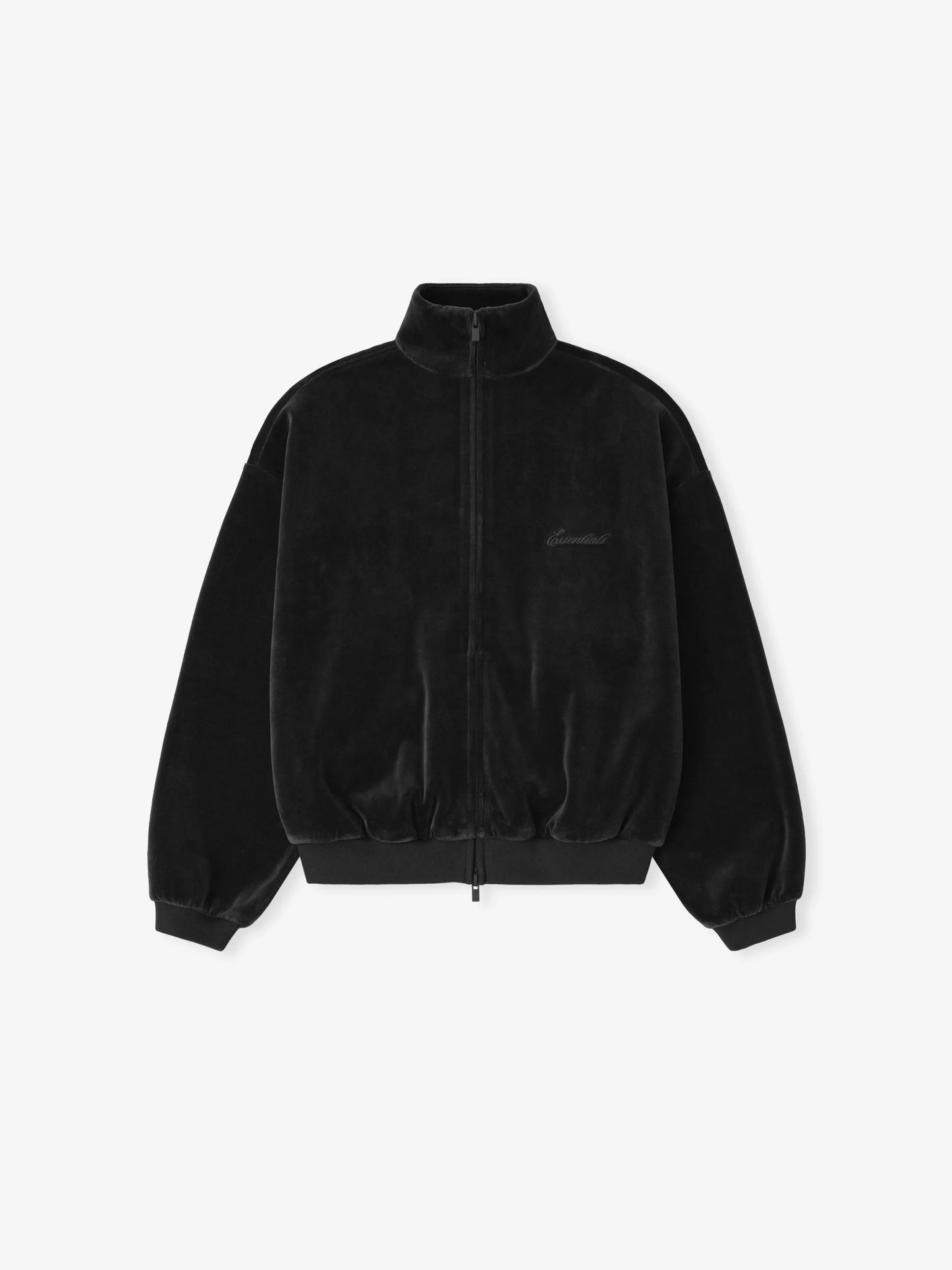 Fear of God Essentials "Velour Classic Track Jacket" K - Vintage Black