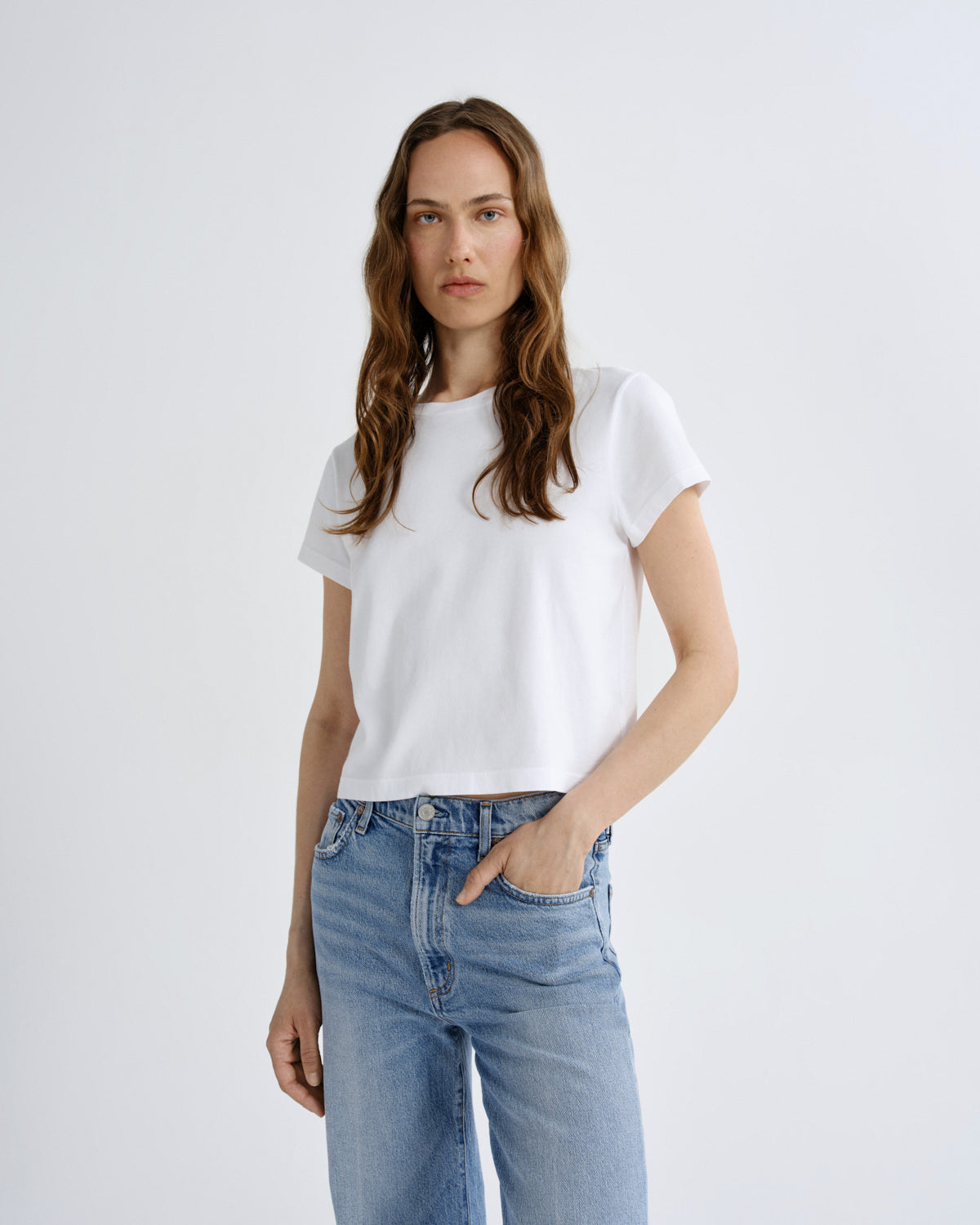 Agolde "Shrunken Tee" Womens - White