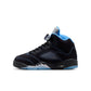 Air Jordan "5 Retro OG" Grade School - Black / University Blue / White