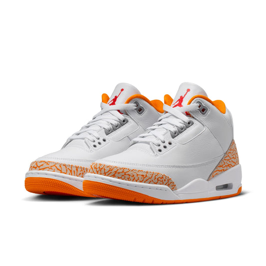 Air Jordan "3 Retro" Womens - White / Pimento / Orange (Citrus)
