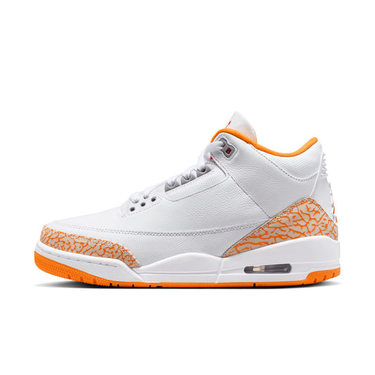 Air Jordan "3 Retro" Womens - White / Pimento / Orange (Citrus)