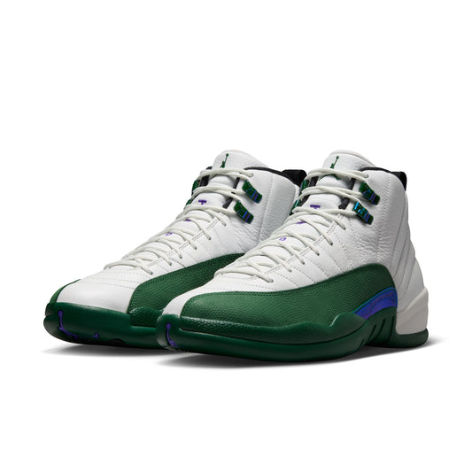 Air Jordan "Retro 12" Mens - Summit White / Gorge Green - Fierce Purple