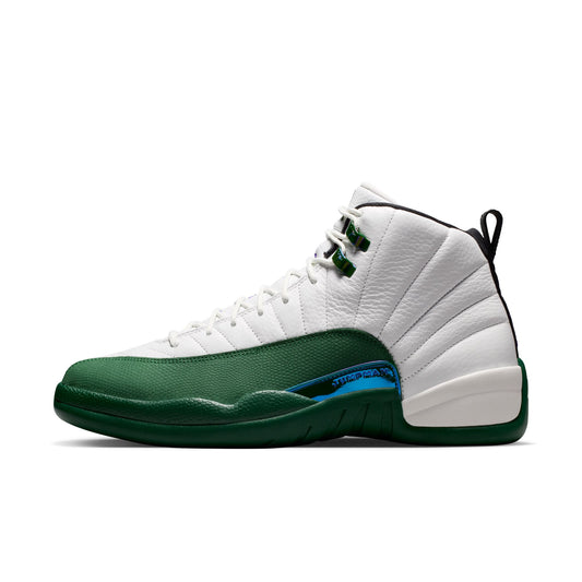 Air Jordan "Retro 12" Mens - Summit White / Gorge Green - Fierce Purple