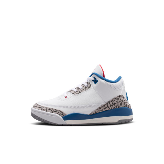Air Jordan "3 Retro " Preschool - White / Fire Red / True Blue