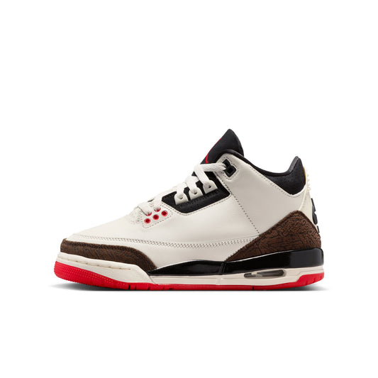 Air Jordan "3 Retro" Grade School - Sail / Black / University Red