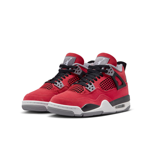 Air Jordan "4 Retro" Grade School - Fire Red / White - Black