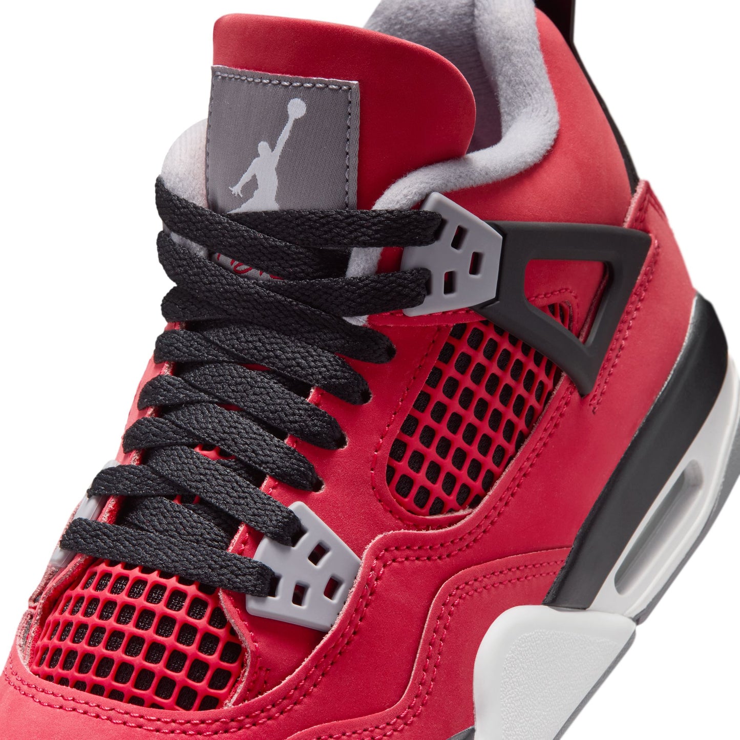 Air Jordan "4 Retro" Grade School - Fire Red / White - Black