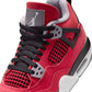 Air Jordan "4 Retro" Grade School - Fire Red / White - Black