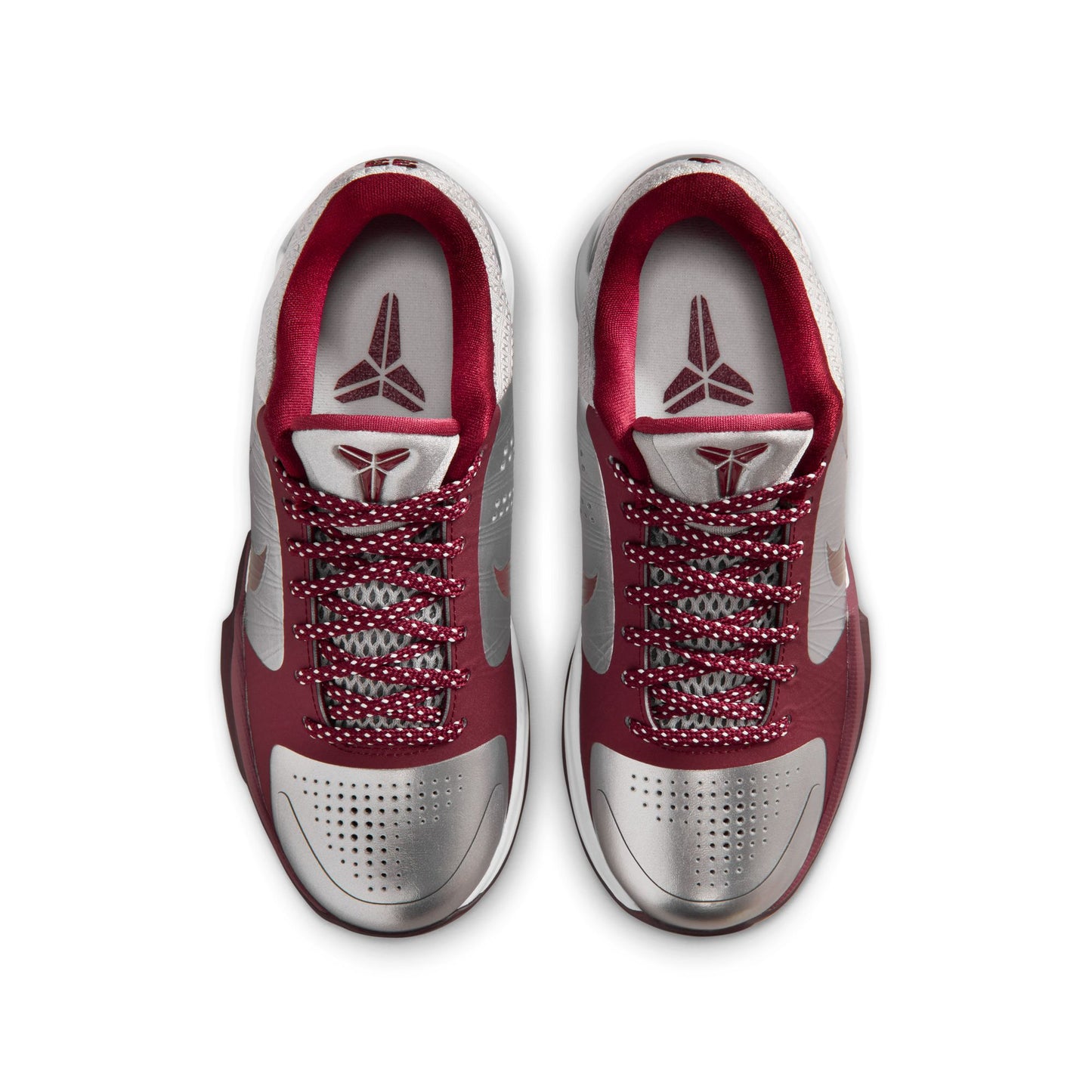 Nike "Kobe V" Grade School - Metallic Silver / Team Red
