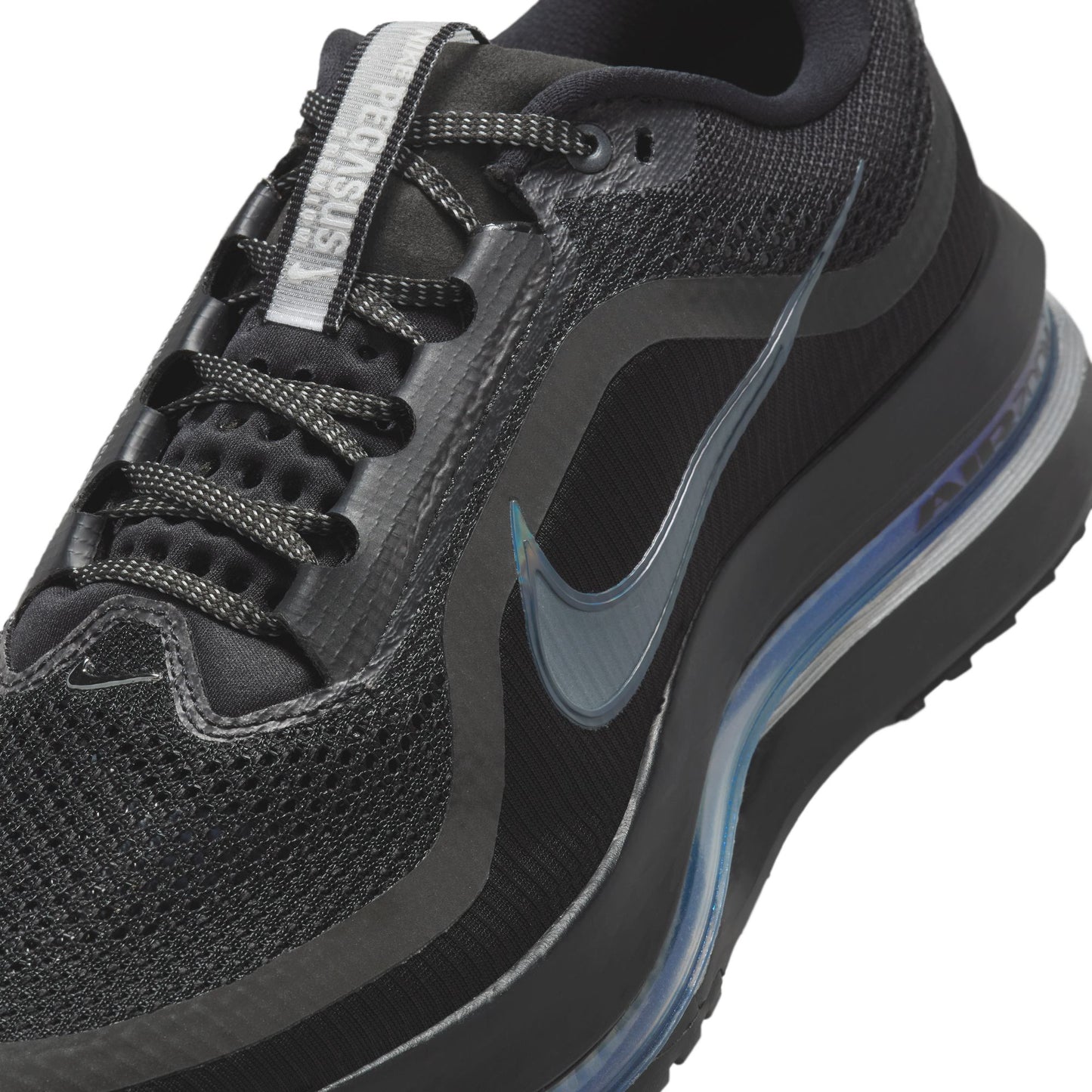 Nike "Pegasus Premium" Mens - Black / Black / Metallic Silver