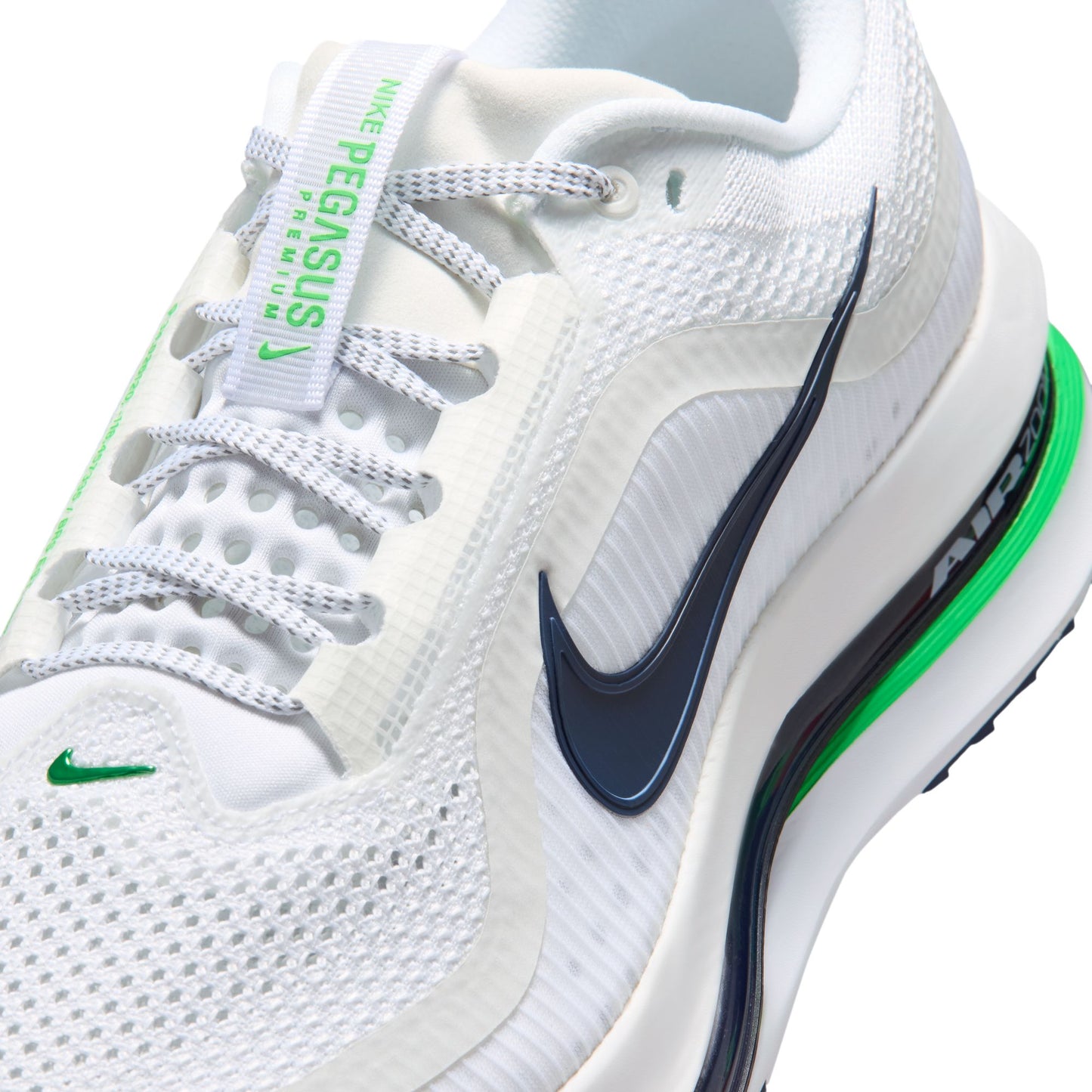 Nike "Pegasus Premium" Mens - White / Green Spark / Midnight Navy