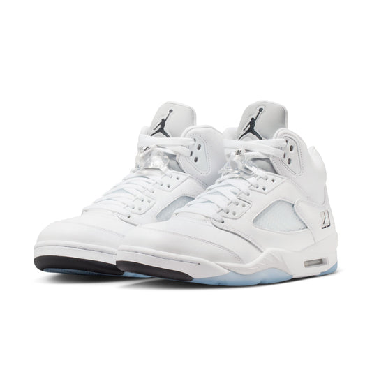 Air Jordan "5 Retro OG" Mens - White / Black / Metallic Silver