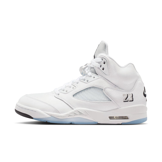 Air Jordan "5 Retro OG" Mens - White / Black / Metallic Silver