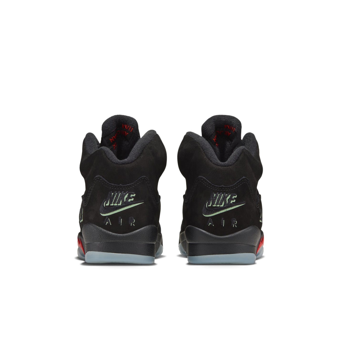 Air Jordan "5 Retro OG" Grade School - Black / Black / Picante Red
