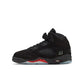 Air Jordan "5 Retro OG" Grade School - Black / Black / Picante Red