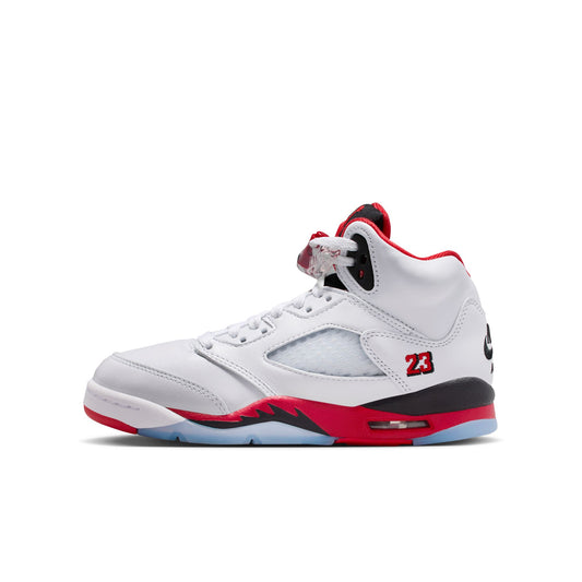 Air Jordan "5 Retro OG" GS - White / Fire Red / Black