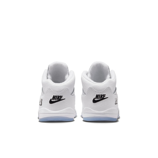Air Jordan "5 Retro OG" Preschool - White / Black / Metallic Silver