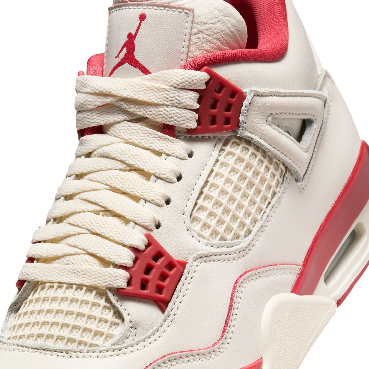 Air Jordan "4 Retro" Womens - Pale Ivory / Sierra Red