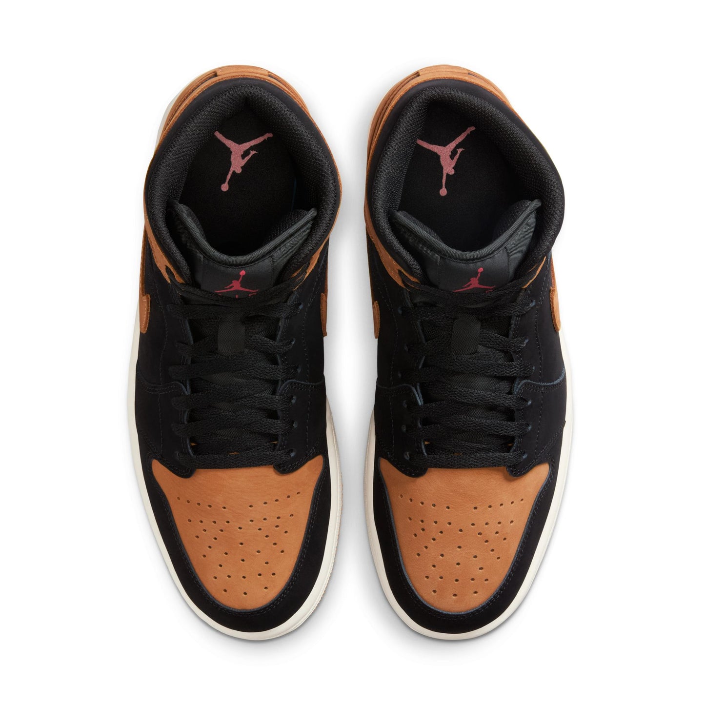 Air Jordan "1 Mid SE" M - Black / Flax - Varsity Red-Sail
