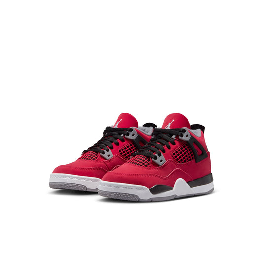 Air Jordan "4 Retro" Preschool - Fire Red / White - Black