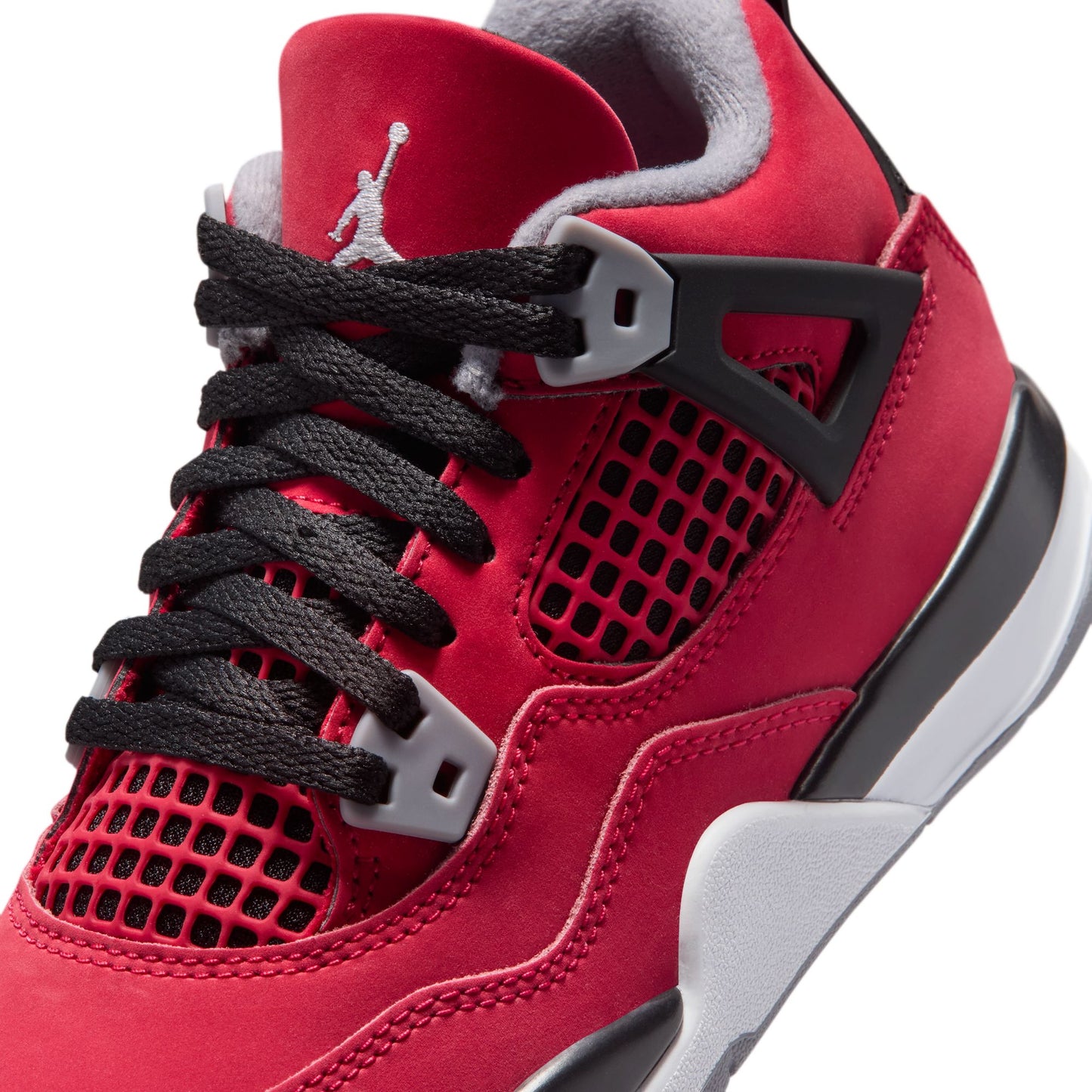 Air Jordan "4 Retro" Preschool - Fire Red / White - Black