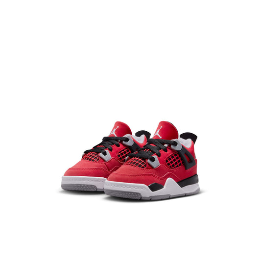 Air Jordan "4 Retro" Toddler - Fire Red / White - Black
