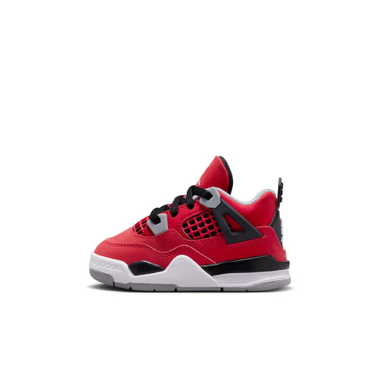 Air Jordan "4 Retro" Toddler - Fire Red / White - Black