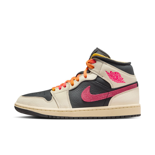 Jordan "1 Mid SE EDG" W - Pale Ivory / Racer Pink / Black