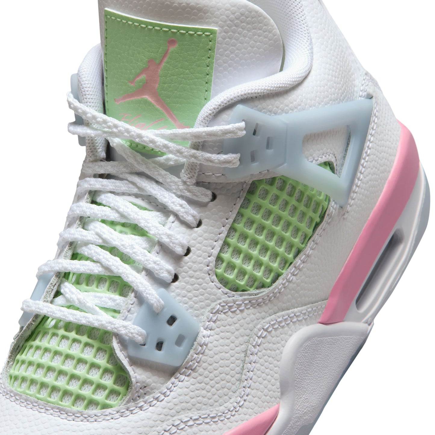 Air Jordan "4 Retro Valentine's Day" Grade School - White / Medium Soft Pink / Half Blue