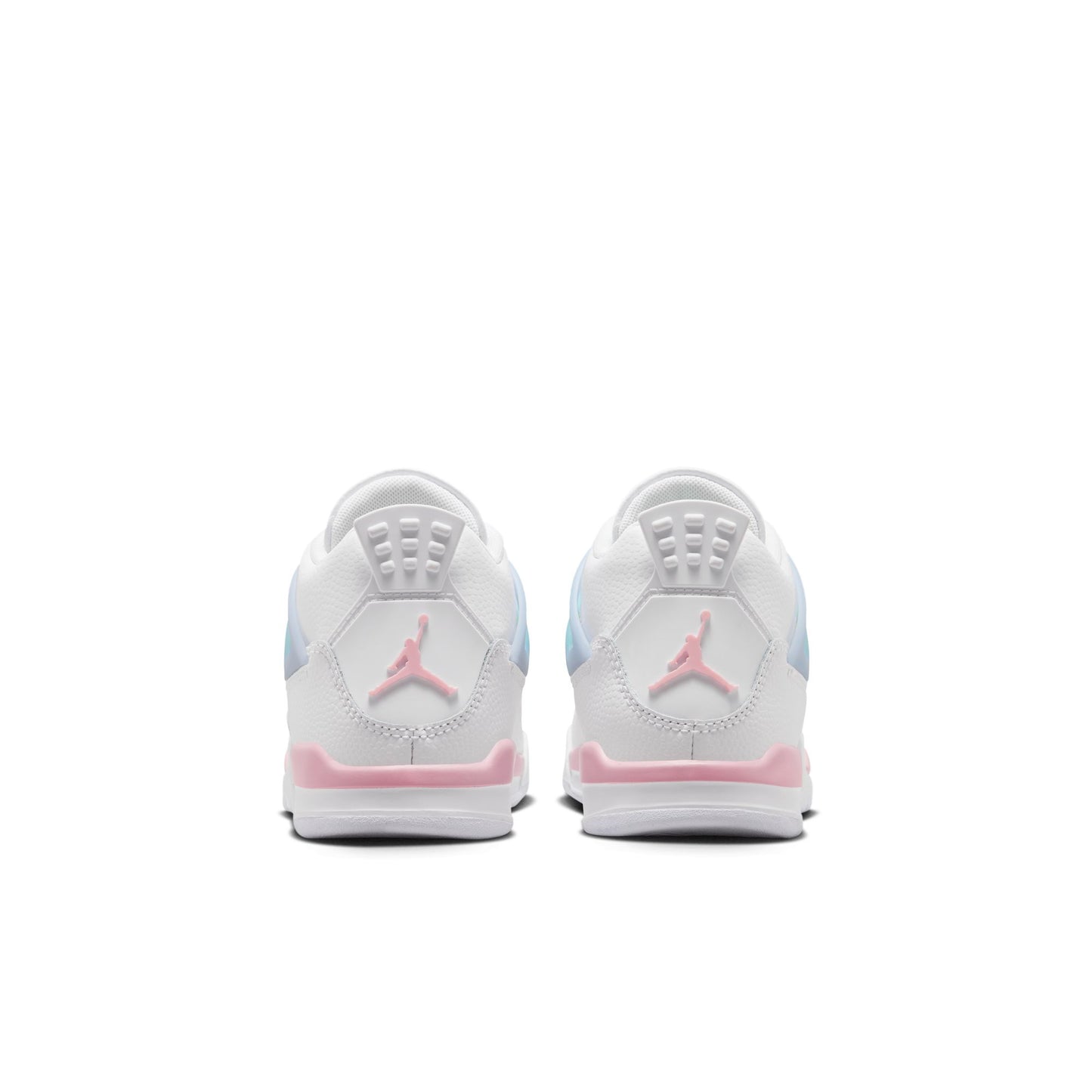 Air Jordan "4 Retro" Preschool - White / Med Soft Pink / Half Blue