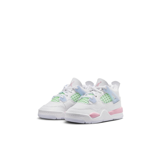 Jordan "4 Retro" Toddler - White / Medium Soft Pink / Half Blue
