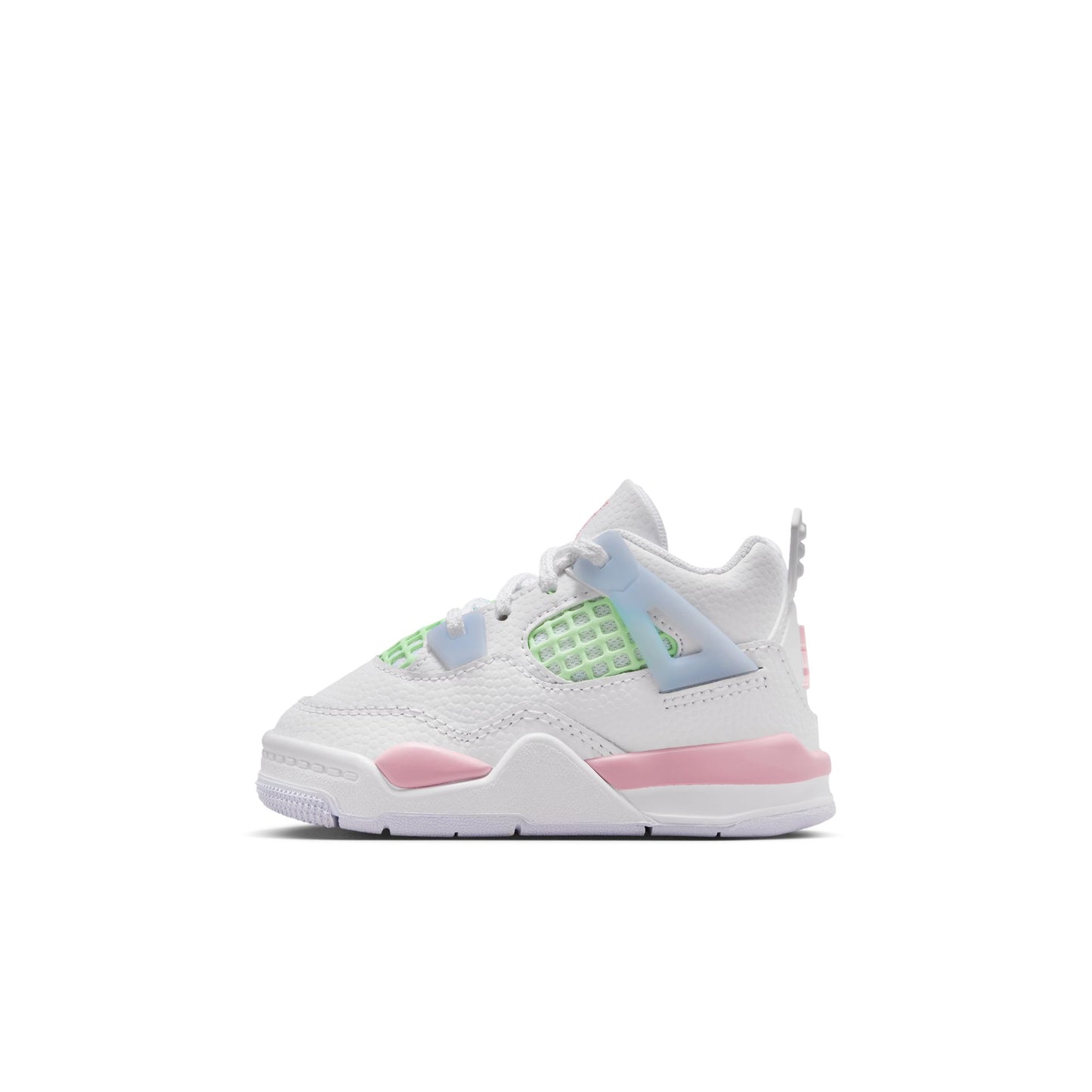 Jordan "4 Retro" Toddler - White / Medium Soft Pink / Half Blue