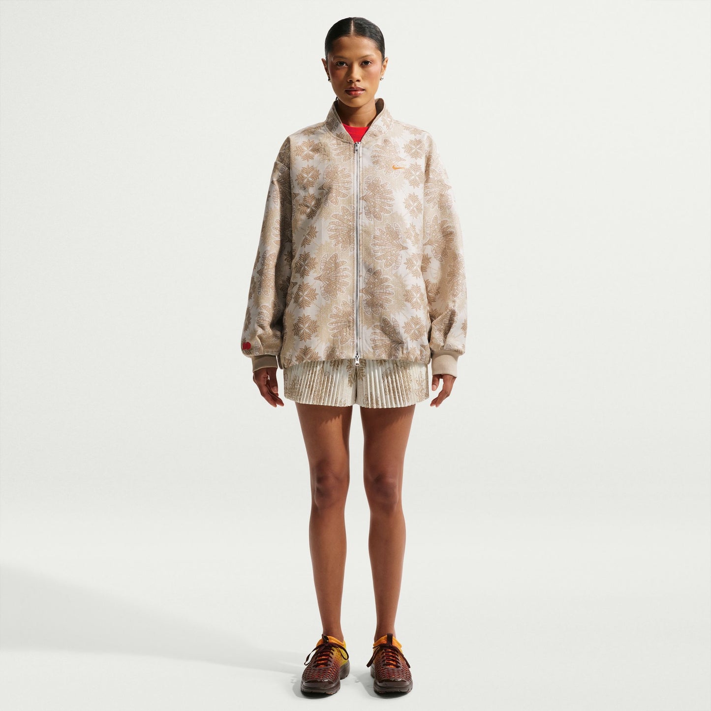 Nike "Naomi Osaka Oversized Jacket" Womens - Summit White / Linen / Safety Orange